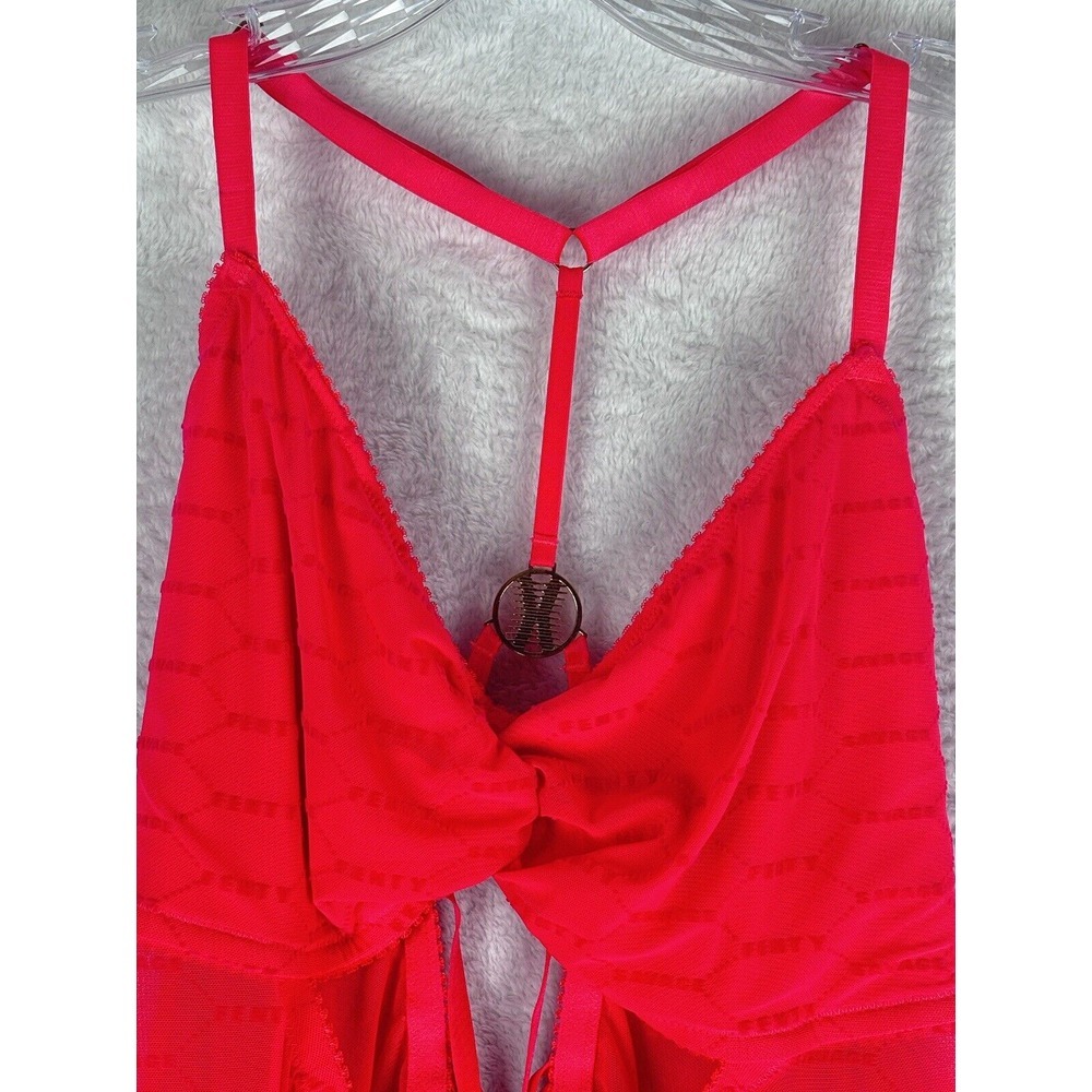 NWT SAVAGE X‎ FENTY Hot Pink Sleeveless V Neck Split Gusset Jumpsuit Size 1X